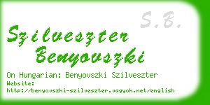 szilveszter benyovszki business card